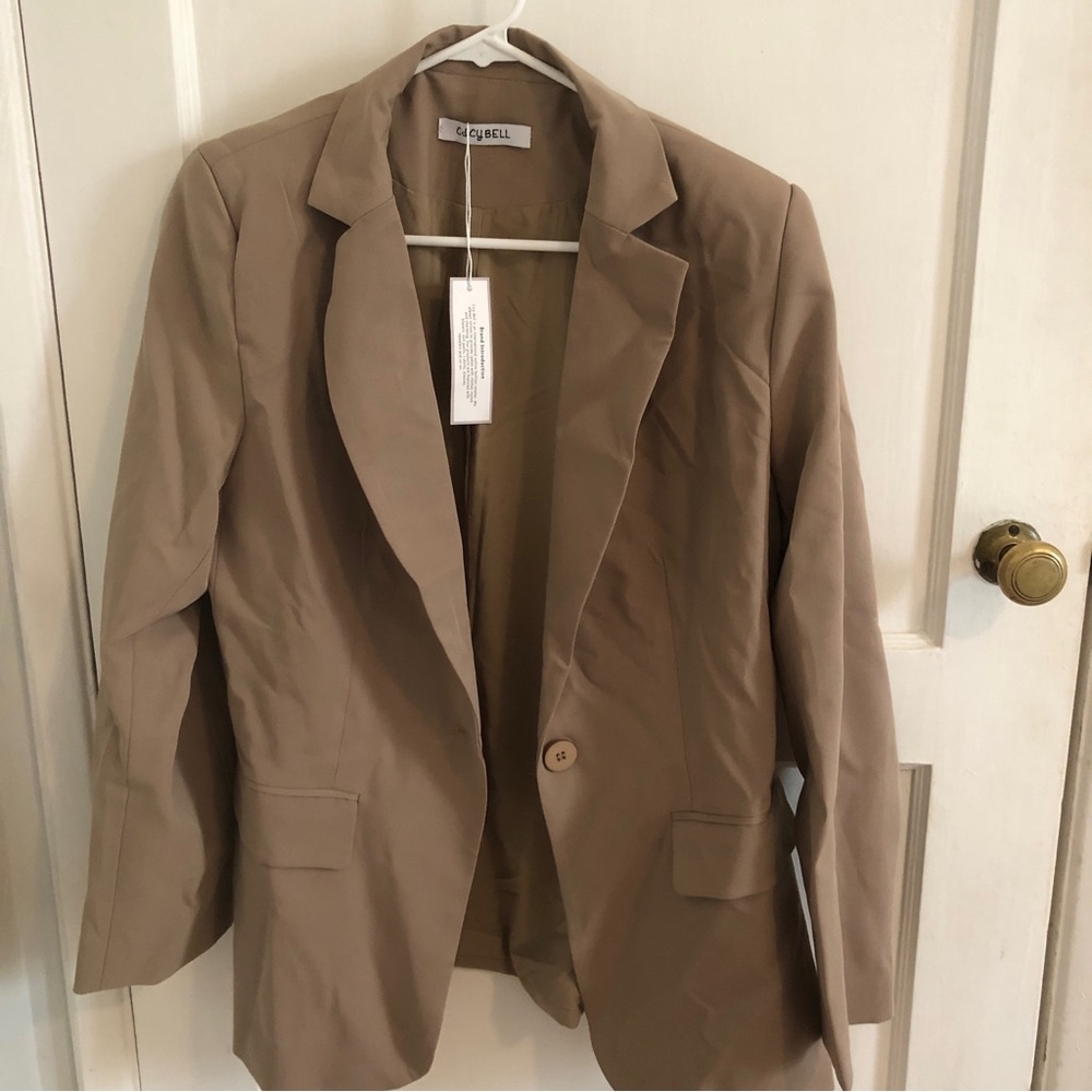 Cicy Bell Womens Casual Blazers Open Front Long Sleeve